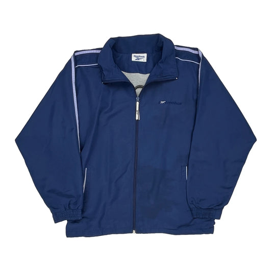 Reebok Track Jacket - Large Blue Polyester