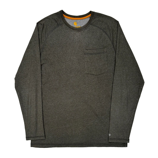 Carhartt Long Sleeve T-Shirt - Medium Grey Cotton Blend