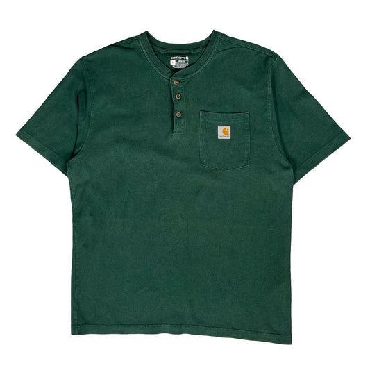 Carhartt T-Shirt - Large Green Cotton