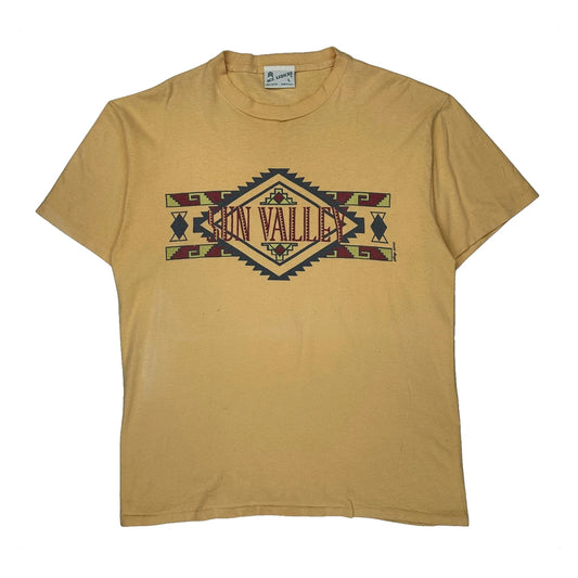 Sun Valley Sgt Leisure Single Stitch T-Shirt - Large Yellow Cotton