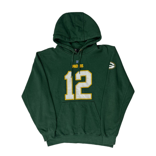Green Bay Packers (Rodgers #12) Nfl Graphic Hoodie - Small Green Cotton Blend