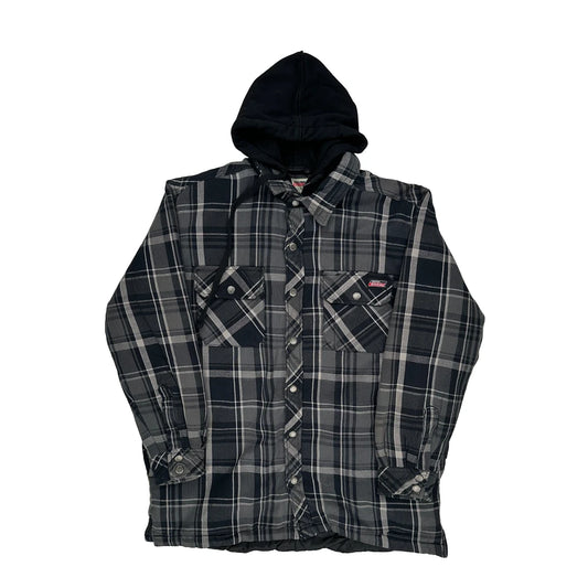 Dickies Checked Jacket - Large Grey Cotton