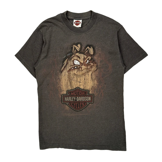 Treasure Coast Harley Davidson Cartoon T-Shirt - Small Grey Cotton Blend