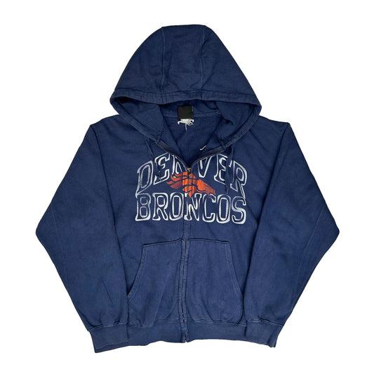 Denver Broncos Nfl Graphic Hoodie - XL Navy Cotton Blend