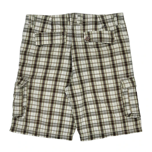 Guess Checked Cargo Shorts - 38W 12L Multicoloured Cotton