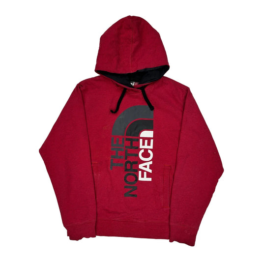 The North Face Spellout Hoodie - Medium Red Cotton
