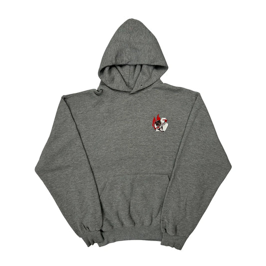 Hockey Graphic Russell Athletic Hoodie - Medium Grey Cotton Blend