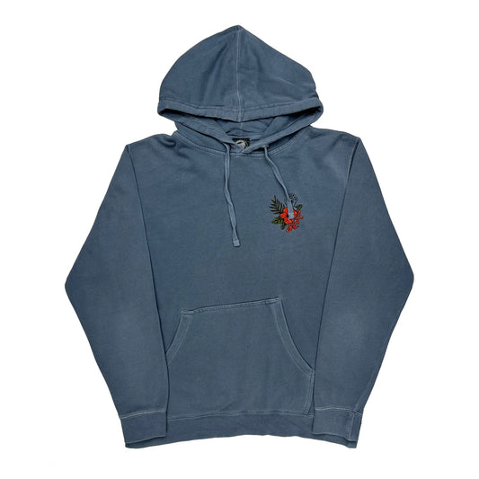 Vintage Skateboarding Santa Cruz Graphic Hoodie - Large Blue Cotton