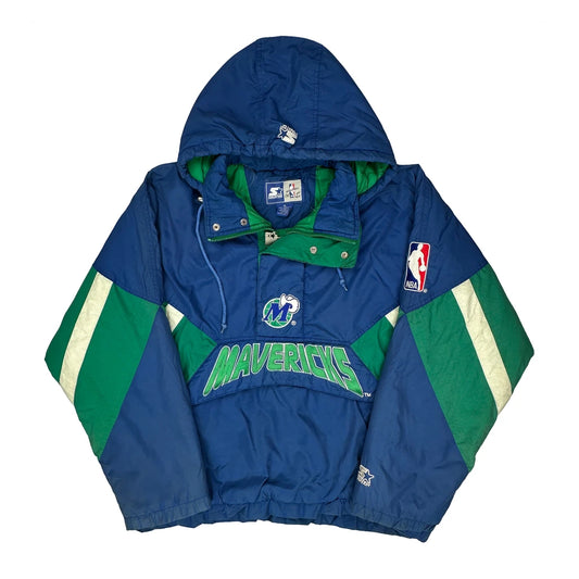 Dallas Mavericks Starter Graphic Windbreaker - XL Blue Nylon