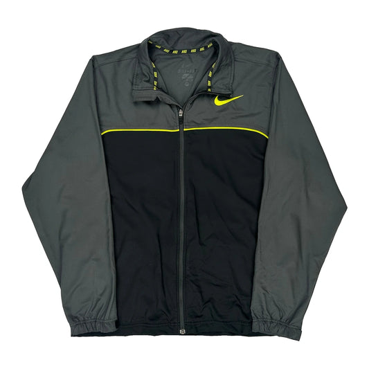 Vintage Dri-Fit Nike Track Jacket - Large Grey Polyester