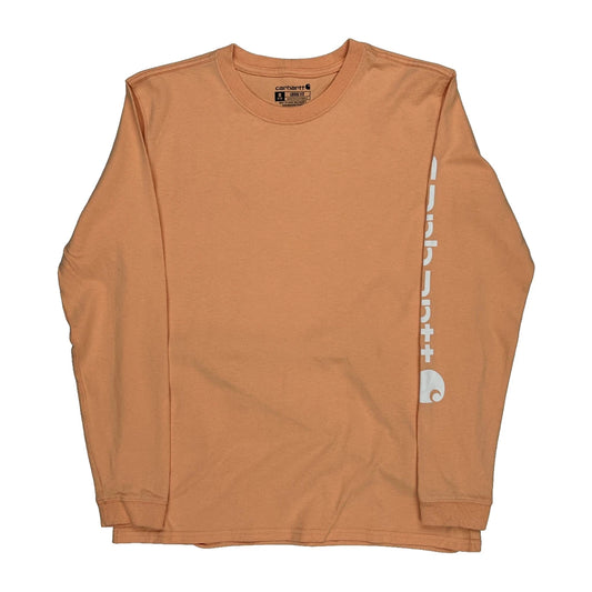 Carhartt Long Sleeve T-Shirt - Medium Orange Cotton