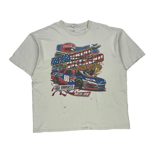 Gildan Nascar T-Shirt - 2XL White Cotton