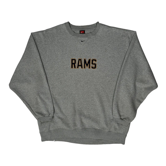 Los Angeles Rams Nike Nfl Sweatshirt - XL Grey Cotton Blend