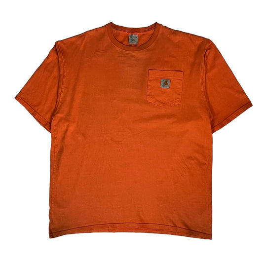 Carhartt Graphic T-Shirt - Large Orange Cotton