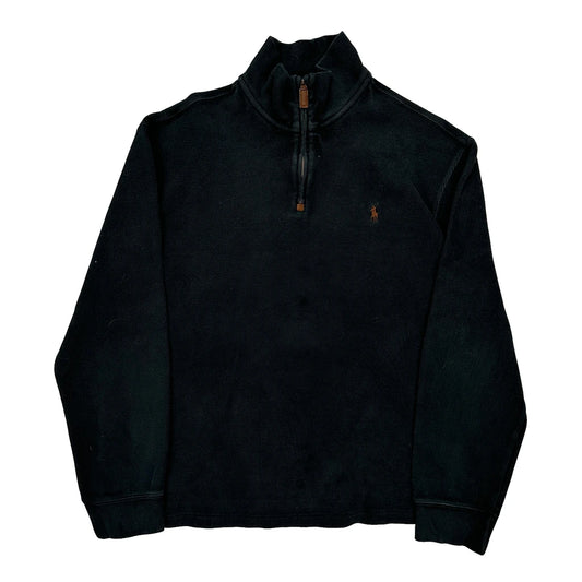 Polo By Ralph Lauren 1/4 Zip - Large Black Cotton