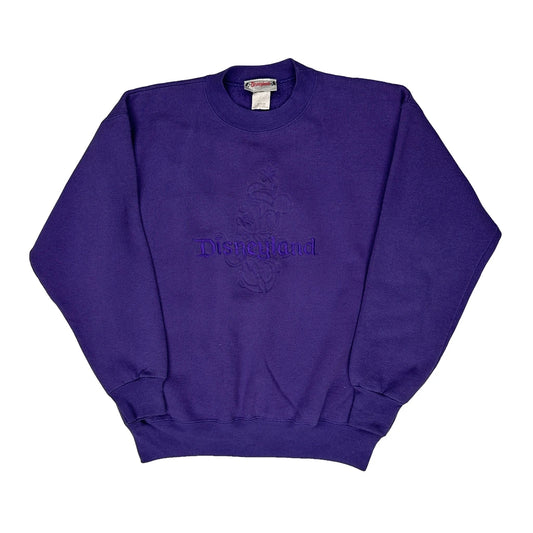 Vintage Disneyland Disney Sweatshirt - Medium Purple Cotton Blend