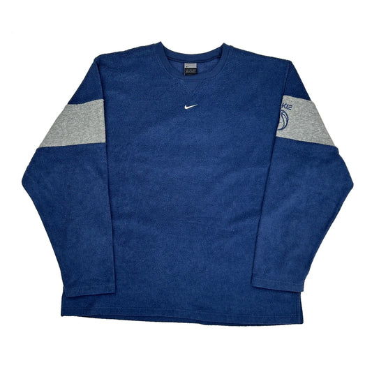 Nike Long Sleeve T-Shirt - 2XL Blue Cotton