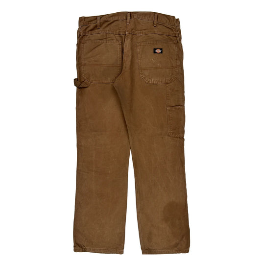 Dickies Carpenter Trousers - 36W 30L Brown Cotton