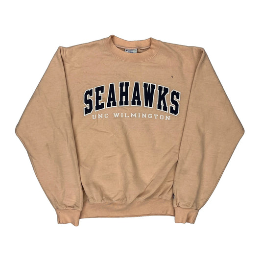 Unc Wilmington Seahawks Champion College Sweatshirt - Small Beige Cotton