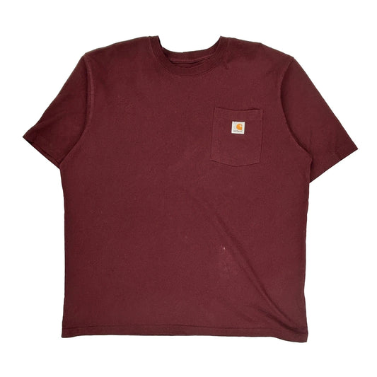 Carhartt T-Shirt - XL Burgundy Cotton