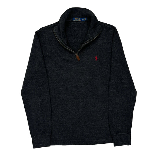 Polo By Ralph Lauren 1/4 Zip - Small Grey Cotton Blend