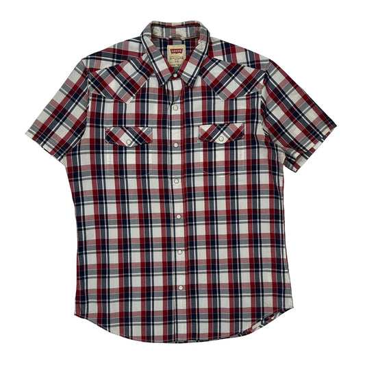 Levis Checked Short Sleeve Shirt - Large Multicoloured Cotton
