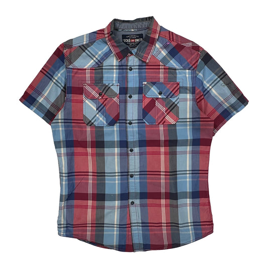 Ecko Unltd Checked Short Sleeve Shirt - Large Multicoloured Cotton