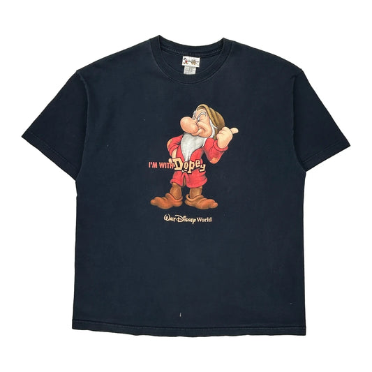 Disney Cartoon T-Shirt - XL Black Cotton