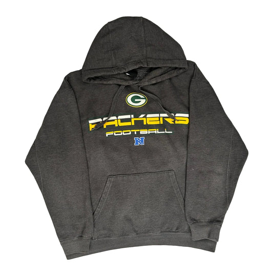 Green Bay Packers N.F.L. Graphic Hoodie - XL Grey Cotton Blend