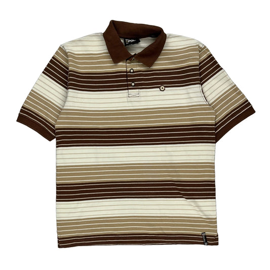 South Pole Striped Polo Shirt - Medium Beige Cotton