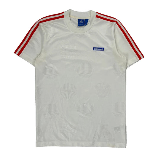 Three Stripes On Shoulders Adidas Football Shirt - Small Red Polyester