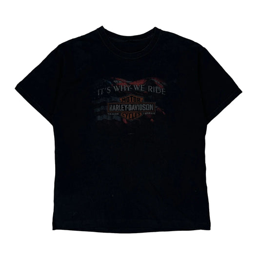 Wildcat Harley Davidson Graphic T-Shirt - Medium Black Cotton