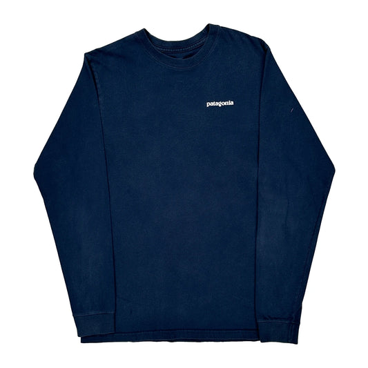 Patagonia Long Sleeve T-Shirt - Small Navy Cotton