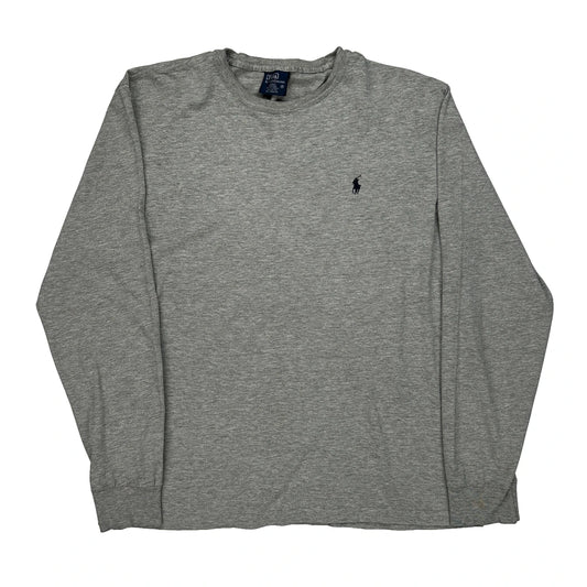 Polo By Ralph Lauren Long Sleeve T-Shirt - Medium Grey Cotton Blend