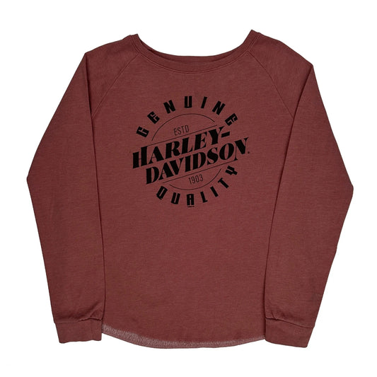 Mcgrath Quad Cities Harley Davidson Graphic Long Sleeve T-Shirt - Medium Red Cotton Blend