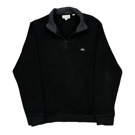 Lacoste 1/4 Zip - 3XL Black Cotton