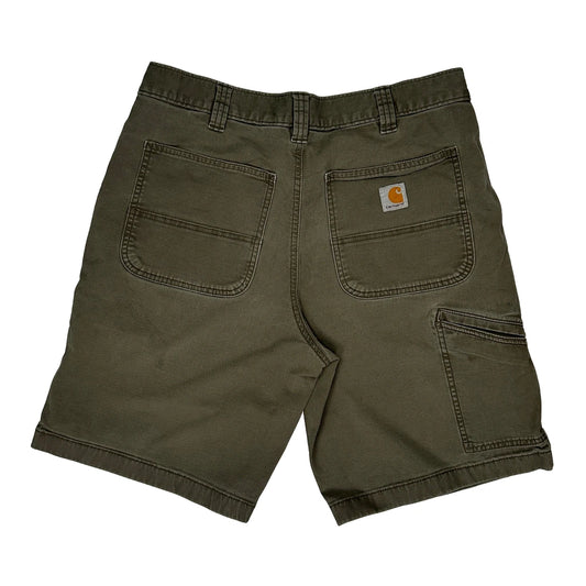 Carhartt Carpenter Shorts - 32W 10L Green Cotton