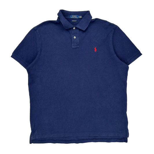 Polo By Ralph Lauren Slim Fit Polo Shirt - XL Blue Cotton