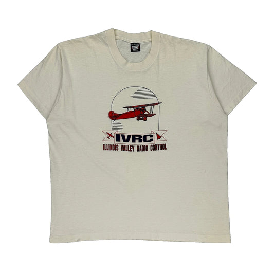 Illinois Valley Radio Control Screen Stars Graphic T-Shirt - 2XL Cream Cotton Blend