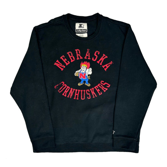 Nebraska Cornhuskers Starter College Sweatshirt - 2XL Black Cotton Blend