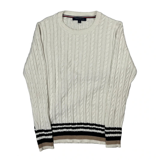 Vintage Tommy Hilfiger Jumper - Large Cream Cotton