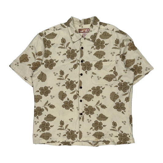 Caribbean Joe Hawaiian Shirt - XL Cream Viscose