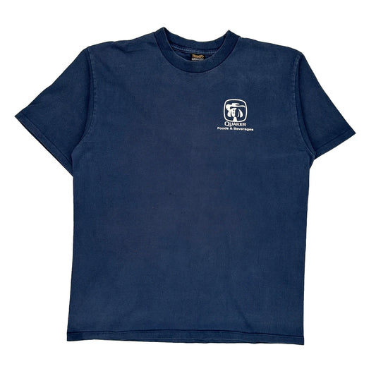 Quaker Foods & Beverages Nemesis Single Stitch T-Shirt - Large Blue Cotton