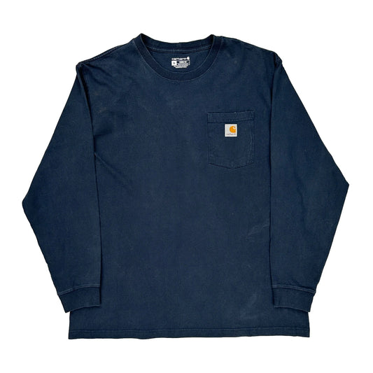 Carhartt Long Sleeve T-Shirt - XL Navy Cotton
