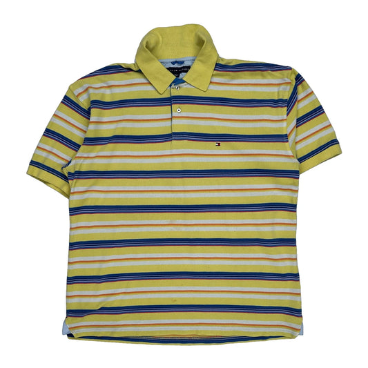 Tommy Hilfiger Striped Polo Shirt - XL Multicoloured Cotton