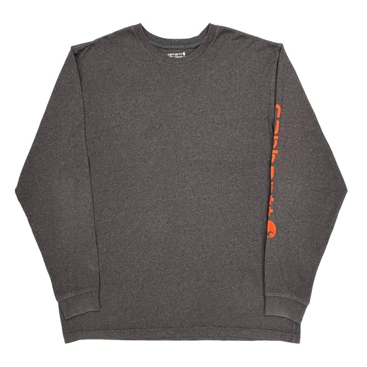 Vintage Carhartt Tall Long Sleeve T-Shirt - XL Grey Cotton