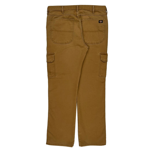 Flex Dickies Cargo Trousers - 36W 31L Brown Cotton Blend