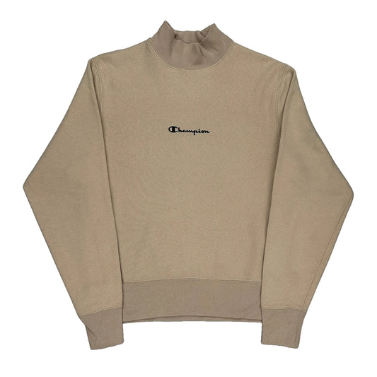 Reverse Weave Champion Sweatshirt - Small Beige Cotton Blend