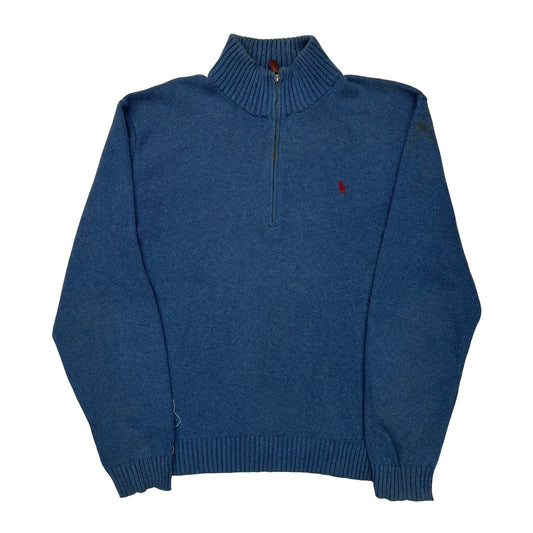 Polo By Ralph Lauren 1/4 Zip - 2XL Blue Cotton