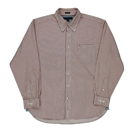 Tommy Hilfiger Checked Shirt - Large Red Cotton